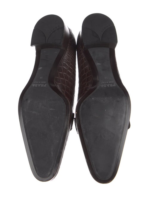 Prada Leather Animal Print Loafers