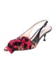 Prada Printed Bow Accents Slingback Pumps