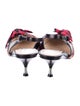 Prada Printed Bow Accents Slingback Pumps