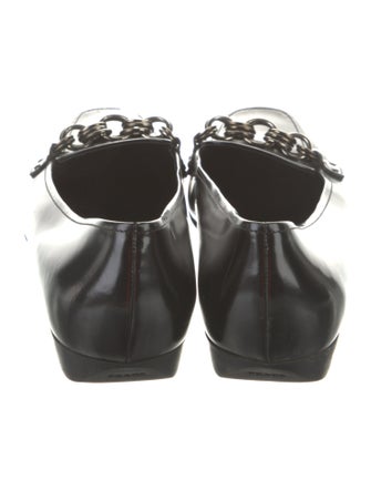 Prada Patent Leather Chain-Link Accents Loafers