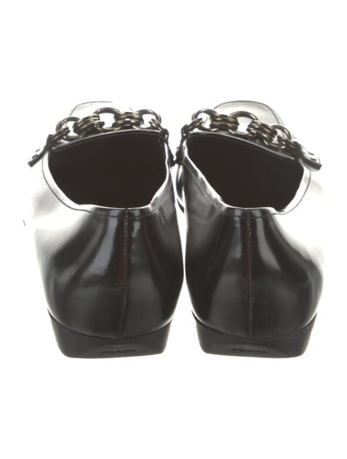 Prada Patent Leather Chain-Link Accents Loafers