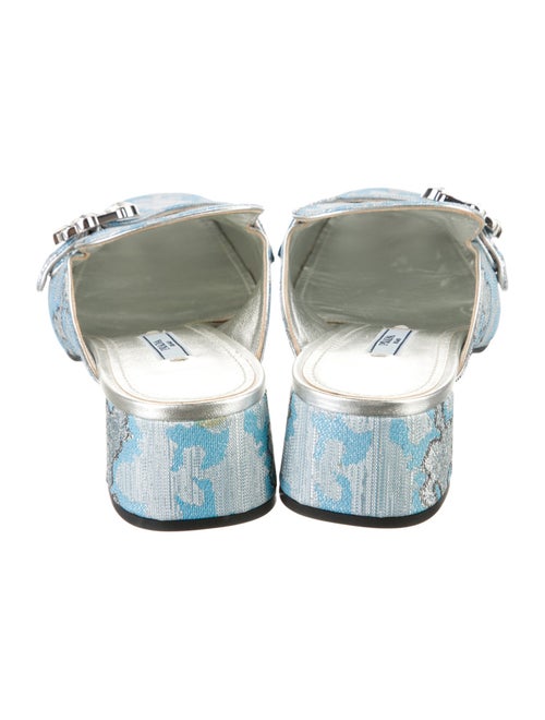 Prada Printed Crystal Embellishments Mules