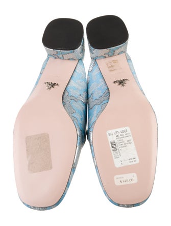 Prada Printed Crystal Embellishments Mules