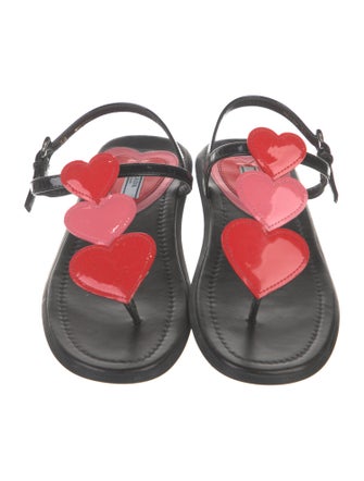 Prada Leather T-Strap Sandals