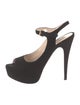 Prada Suede Cutout Accent Slingback Pumps