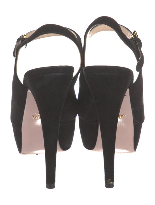 Prada Suede Cutout Accent Slingback Pumps