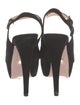 Prada Suede Cutout Accent Slingback Pumps