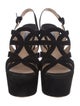 Prada Suede Cutout Accent Slingback Sandals