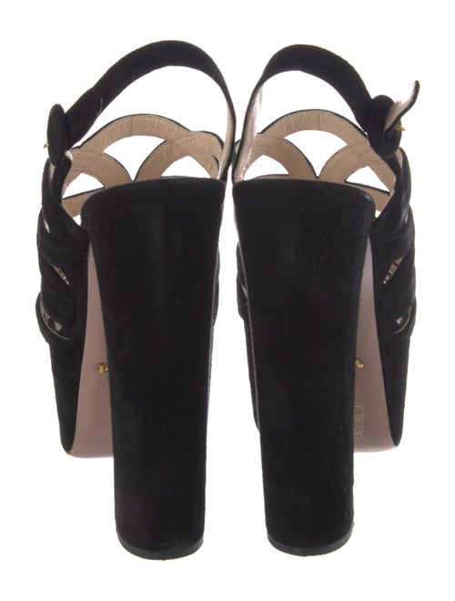 Prada Suede Cutout Accent Slingback Sandals