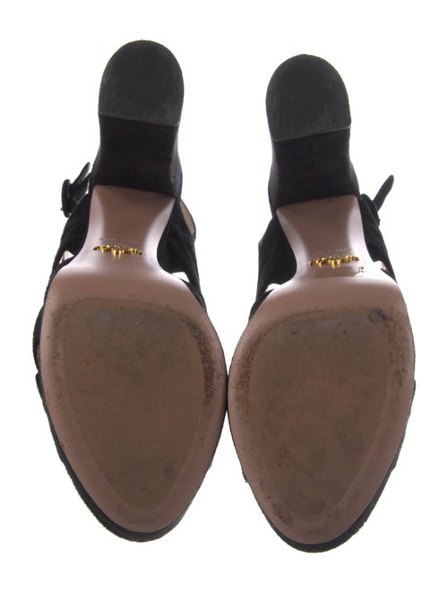 Prada Suede Cutout Accent Slingback Sandals
