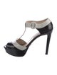 Prada Leather T-Strap Sandals