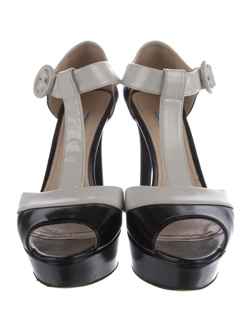 Prada Leather T-Strap Sandals