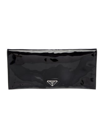 Prada Enameled Metal Triangle Clutch