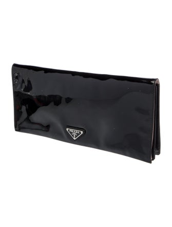 Prada Enameled Metal Triangle Clutch