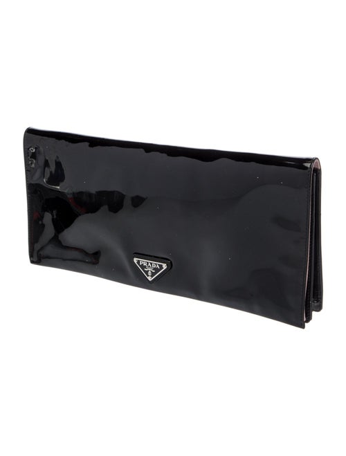 Prada Enameled Metal Triangle Clutch