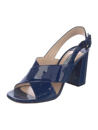 Prada Patent Leather Slingback Sandals