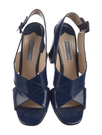 Prada Patent Leather Slingback Sandals
