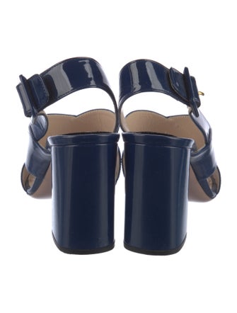 Prada Patent Leather Slingback Sandals