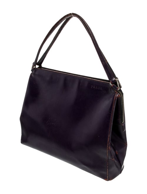 Prada Enameled Metal Triangle Shoulder Bag