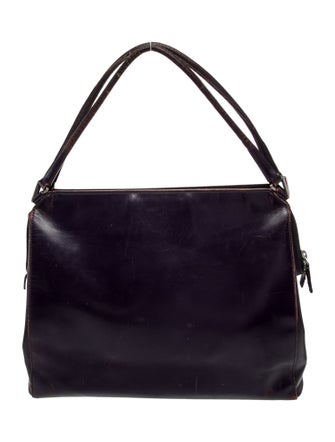 Prada Enameled Metal Triangle Shoulder Bag