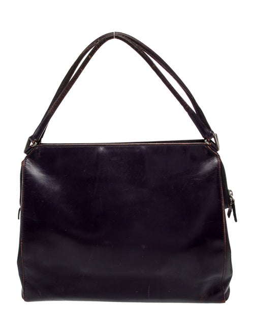 Prada Enameled Metal Triangle Shoulder Bag