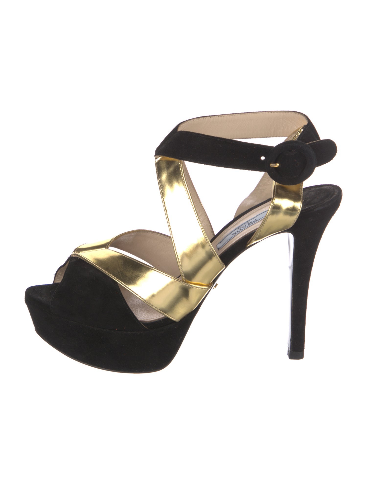 Prada Suede Colorblock Pattern Slingback Pumps