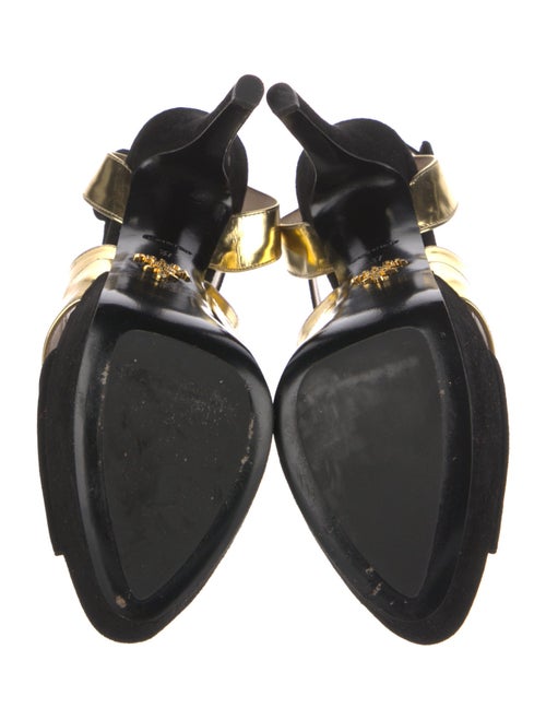 Prada Suede Colorblock Pattern Slingback Pumps