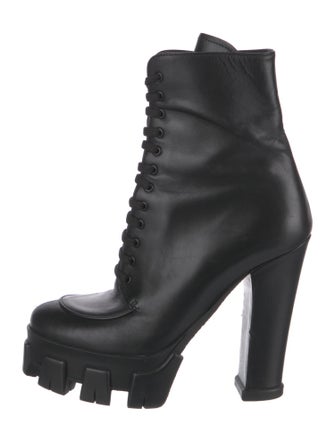 Prada Leather Lace-Up Boots