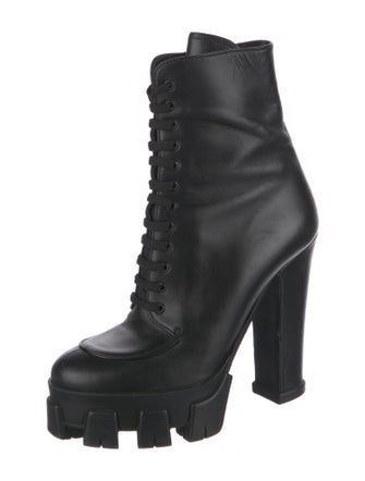 Prada Leather Lace-Up Boots