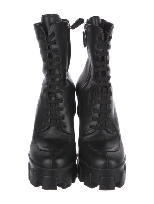 Prada Leather Lace-Up Boots