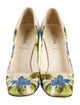 Prada Satin Floral Print Slingback Pumps