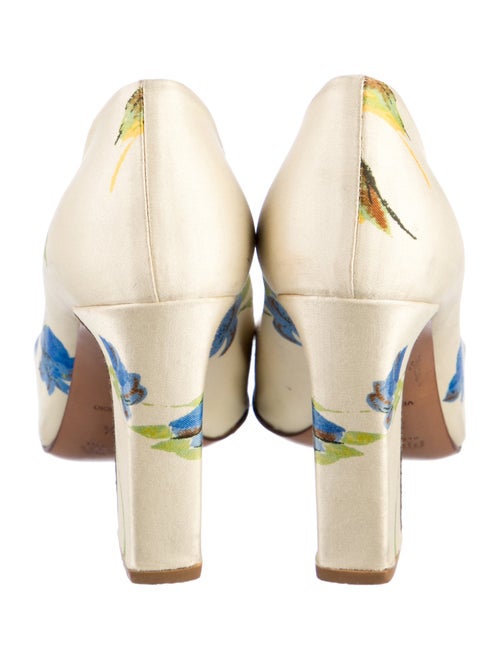 Prada Satin Floral Print Slingback Pumps
