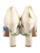 Prada Satin Floral Print Slingback Pumps