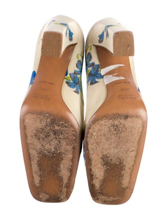 Prada Satin Floral Print Slingback Pumps