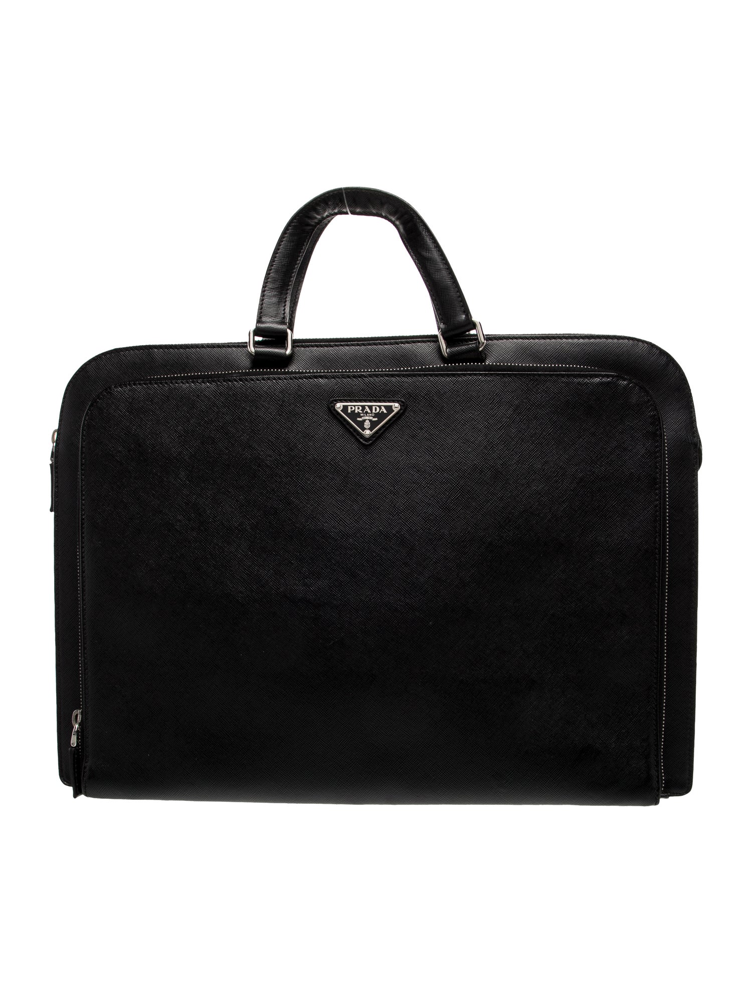 Prada Enameled Metal Triangle Briefcase