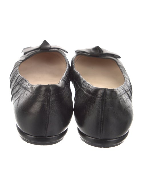 Prada Signature Logo Leather Ballet Flats