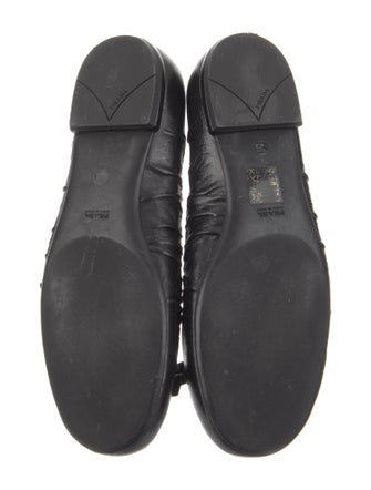 Prada Signature Logo Leather Ballet Flats