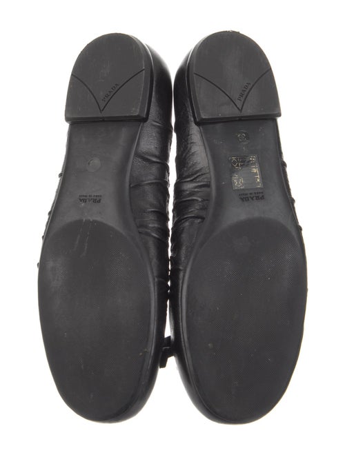 Prada Signature Logo Leather Ballet Flats
