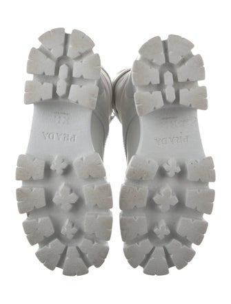 Prada Leather Printed Combat Boots