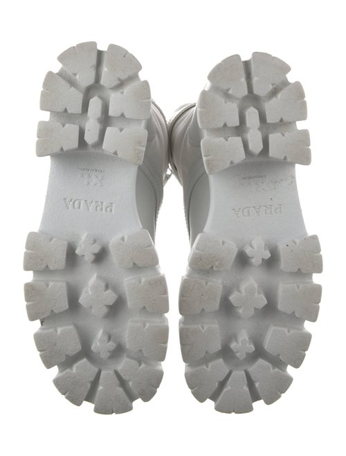 Prada Leather Printed Combat Boots