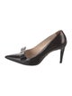 Prada Patent Leather Bow Accents Pumps