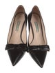 Prada Patent Leather Bow Accents Pumps
