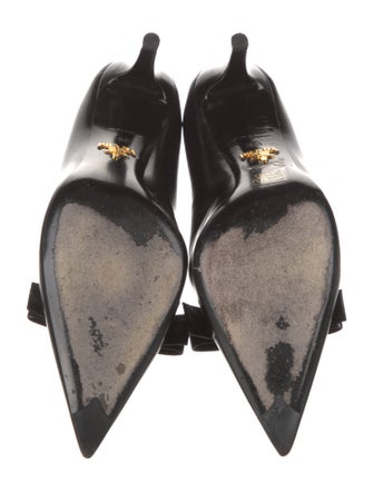 Prada Patent Leather Bow Accents Pumps