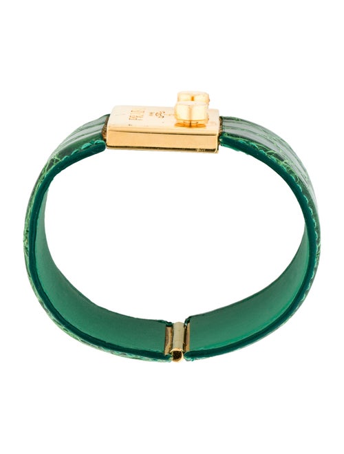 Prada Leather Alligator Wrap Bracelet