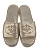 Prada Leather Embroidered Accent Espadrilles