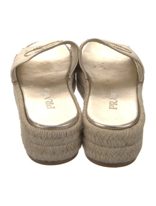 Prada Leather Embroidered Accent Espadrilles