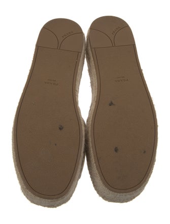 Prada Leather Embroidered Accent Espadrilles