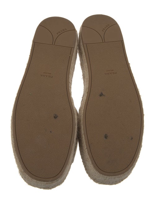 Prada Leather Embroidered Accent Espadrilles