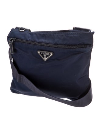 Prada Enameled Metal Triangle Shoulder Bag