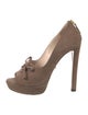 Prada Suede Bow Accents Pumps